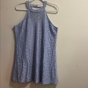 Candie's Light Blue Lace Halter Camisole with Crisscross Back